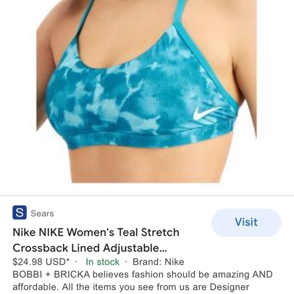NWT Nike stretch cross back Strappy adjustable bra size XS - Picture 2 of 8